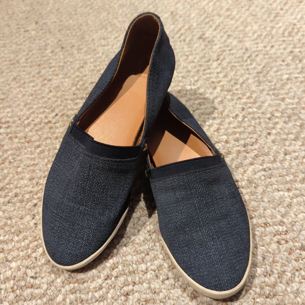 Frye Melanie Canvas Flats Loafers Womens 5.5M Blue Slip On Shoes